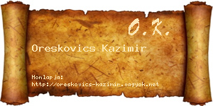 Oreskovics Kazimir névjegykártya